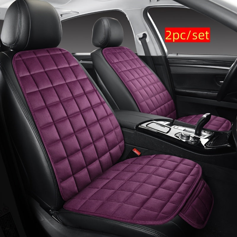 Un set di due cuscini per auto, essenziali per l'autunno e l'inverno, con morbide fodere in peluche e tasche portaoggetti per una guida confortevole, compatibili con vari interni auto e realizzati in memory foam.