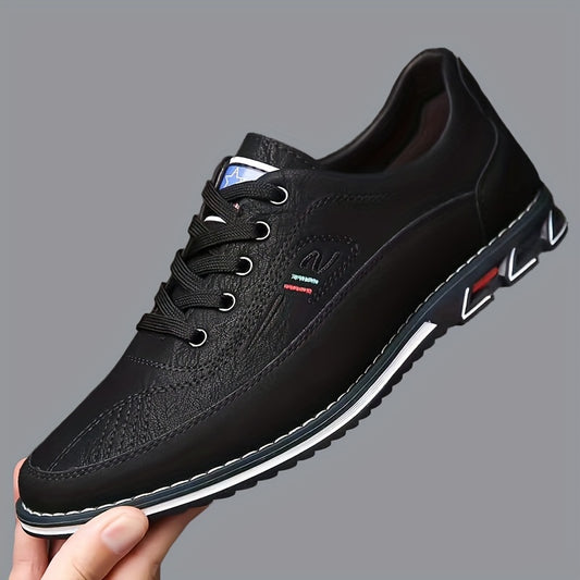 Scarpe da lavoro alla moda con blocco di colore per uomo Plus Size, comode scarpe da abito con lacci in gomma antiscivolo, calzature da uomo
