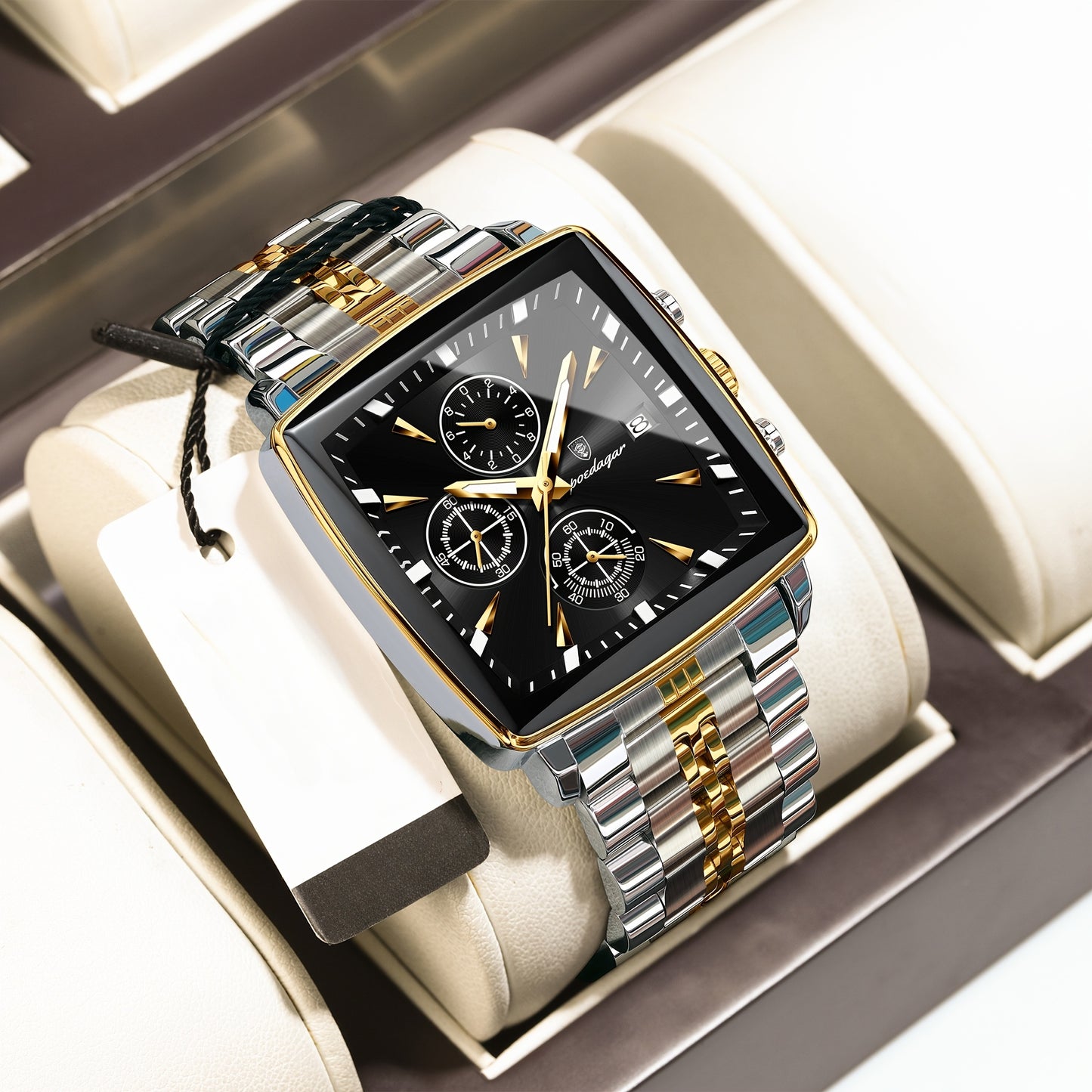 Orologio Sportivo Casual Els, Movimento al Quarzo in Acciaio Inossidabile, Resistente all'Acqua 3ATM, Lancette Luminose, Cronografo, Cassa in Lega di Zinco, Alimentato a Batteria Non Ricaricabile