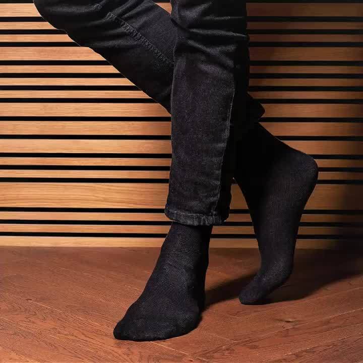 20 Paia di Calzini da Uomo di Grande Taglia per Affari Casual - 9-12, Nero Solido, Comodi e Durevoli, Perfetti per Ufficio, Incontri, Feste e Abbigliamento Casual, Calzini da Ufficio | Design Classico dei Calzini | Calzini Durevoli