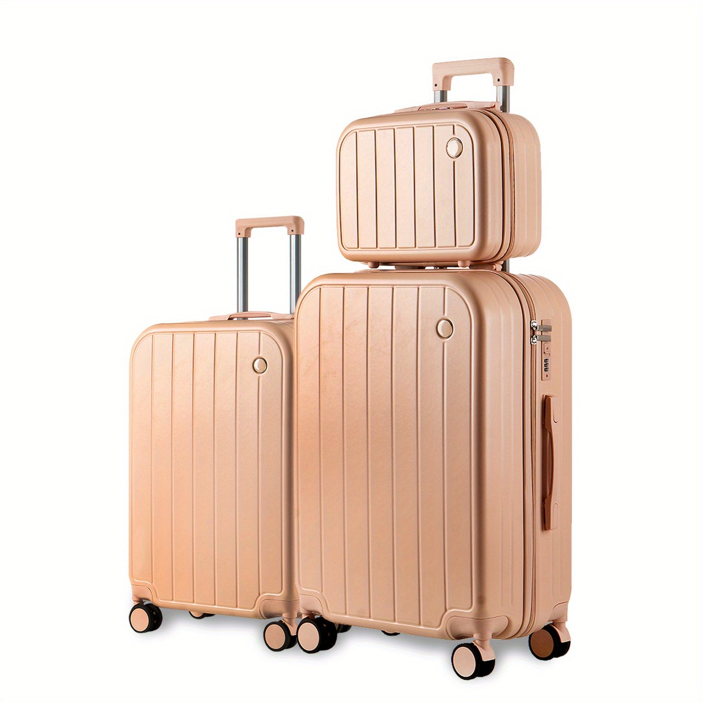 Valigia da Viaggio pz: Set di 3 Pezzi con Ruote Girevoli, Valigie Eleganti in Verde Pratico per Viaggi, Include Valigie Premium da 14/20/28 Pollici