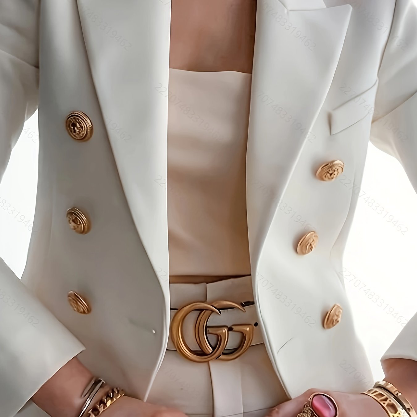 Women'S Blazer - Elegant Double-Breasted Jacket with Structured H-Silhouette, Long Sleeve Office & Party Coat for Women, Chic Professional Outerwear - Formal & Everyday Blazer, Spring Fashion, Classic Lapel Collar, Polished Finish, Stylish Coat, Working W