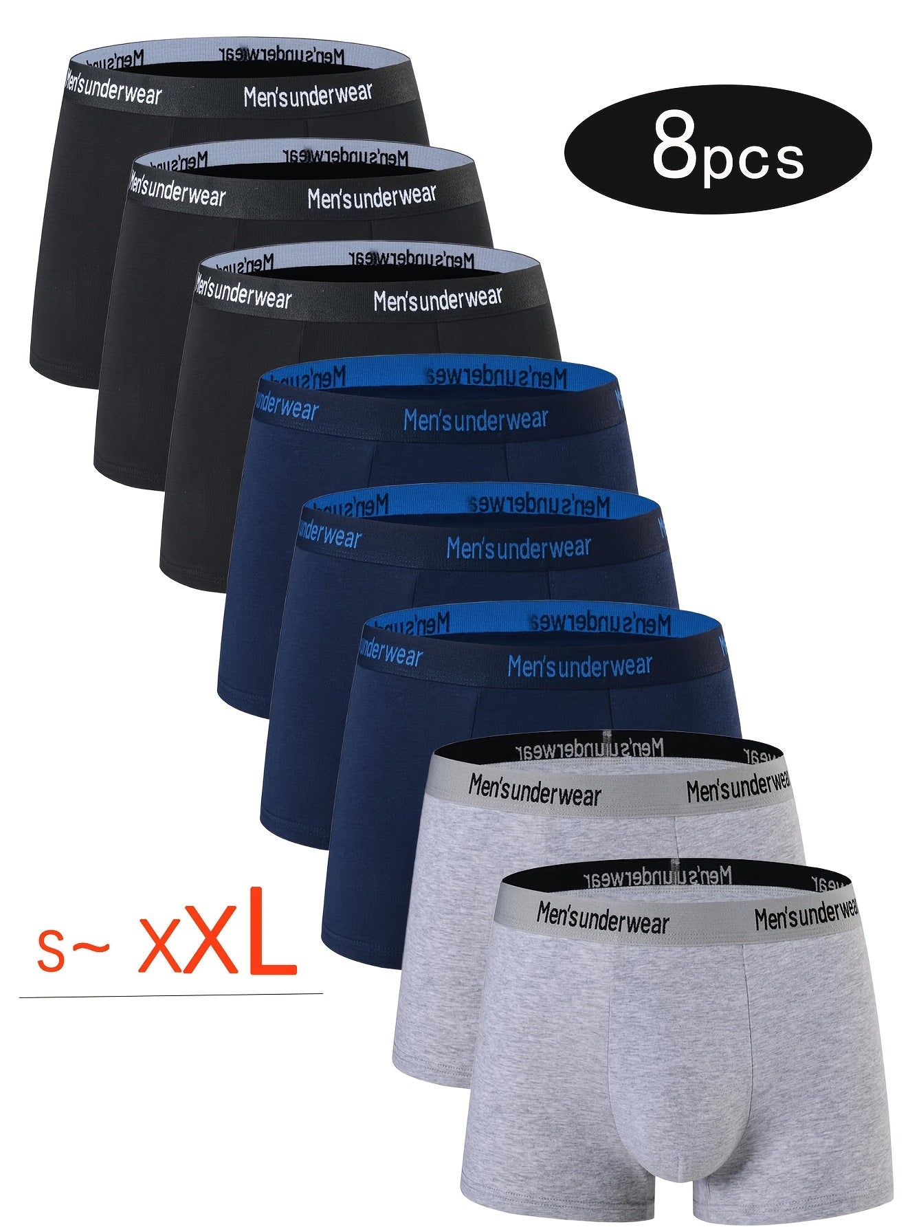 8 Pezzi Mutande Uomo in Cotone Misto, 95% cotono Boxer Casual, Pantaloncini Sportivi Traspiranti Comodi ed Elastici, Boxer da Uomo,Intimo Uomo di Alta Qualità,Mutande per Uomini,Intimo per Uomini,Slip Boxer da Uomo,Slip Boxer da Uomo, Intimo da Tempo Libe