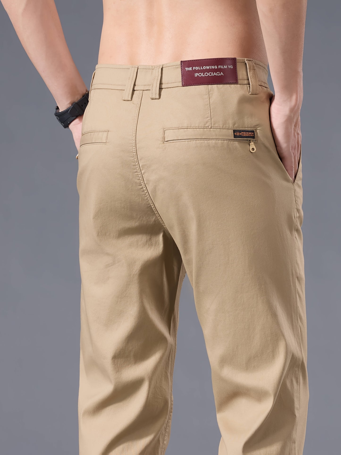 Pantaloni Casual Slim-Fit da Uomo - Traspiranti per Tutte le Stagioni Lavabili in Lavatrice con Vita Classica, Nero Unito per un Abbigliamento Casual Versatile, Aspetto di Alta Gamma | Vestibilità Comoda