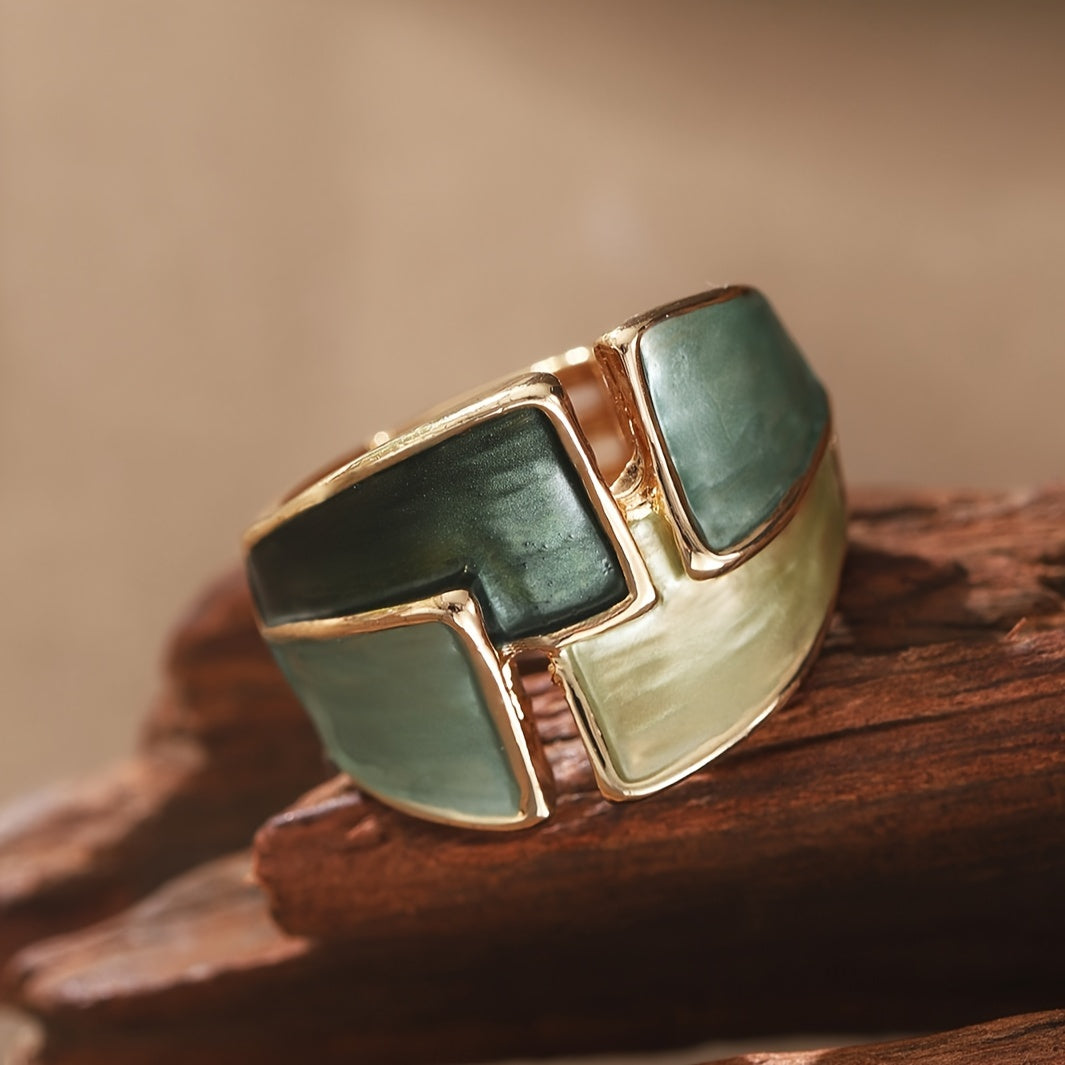 1 Anello in Lega di Zinco Smaltato Vintage, Gioielli Eleganti da Donna per Banchetto Francese