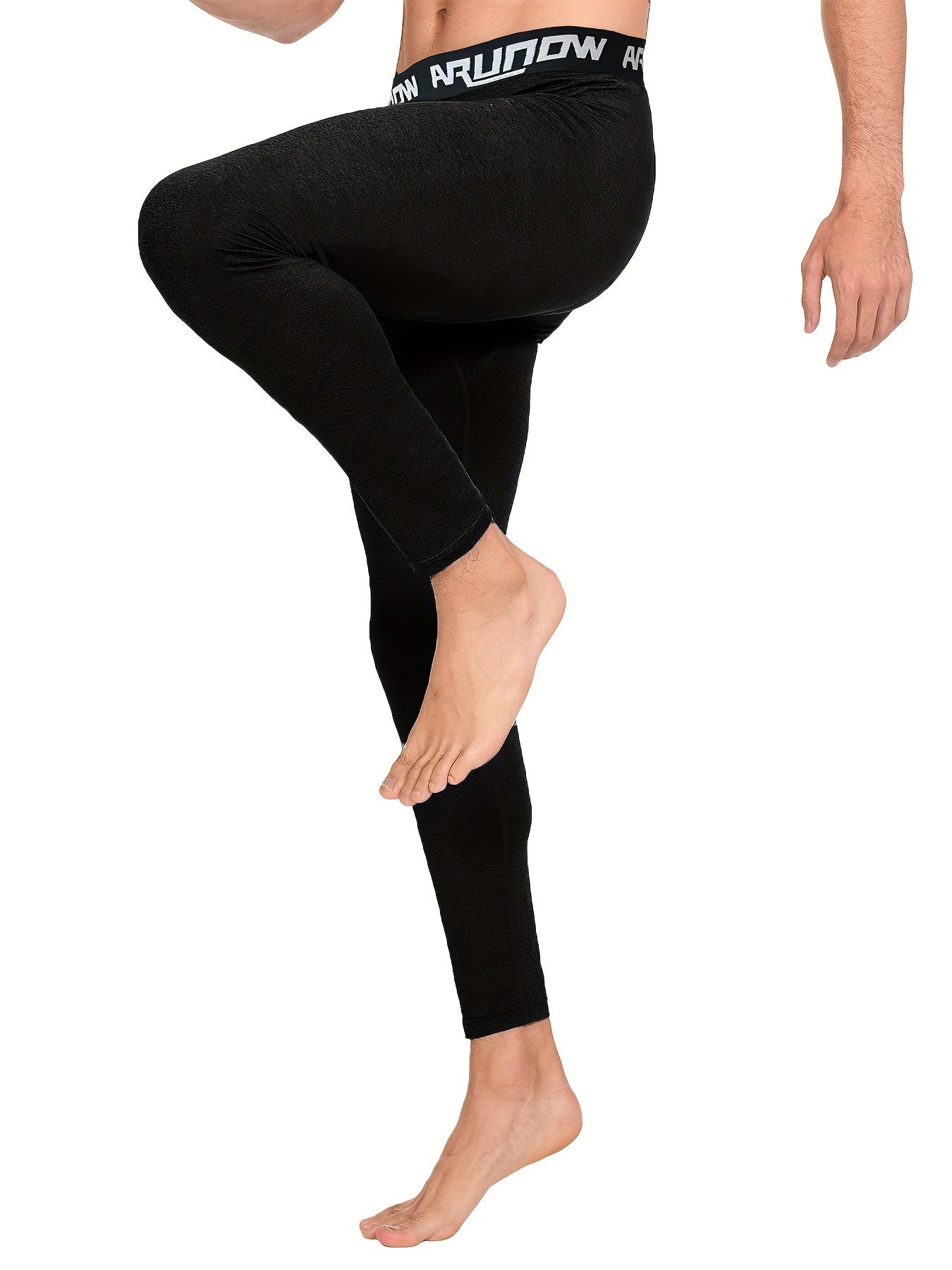 2 pezzi di leggings in pile per uomo, vita alta e elastica, pantaloni stretti, vestibilità slim per uomo, pantaloni lunghi caldi, pantaloni autunnali