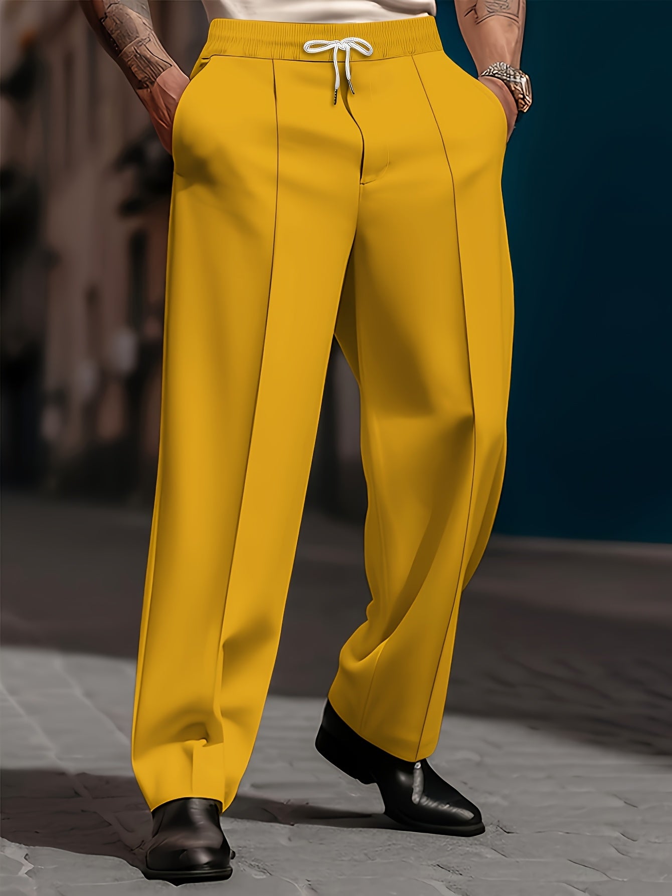 Pantaloni da Uomo Larghi e Comodi, Taglio Dritto Semplice, Moda Quotidiana di Base