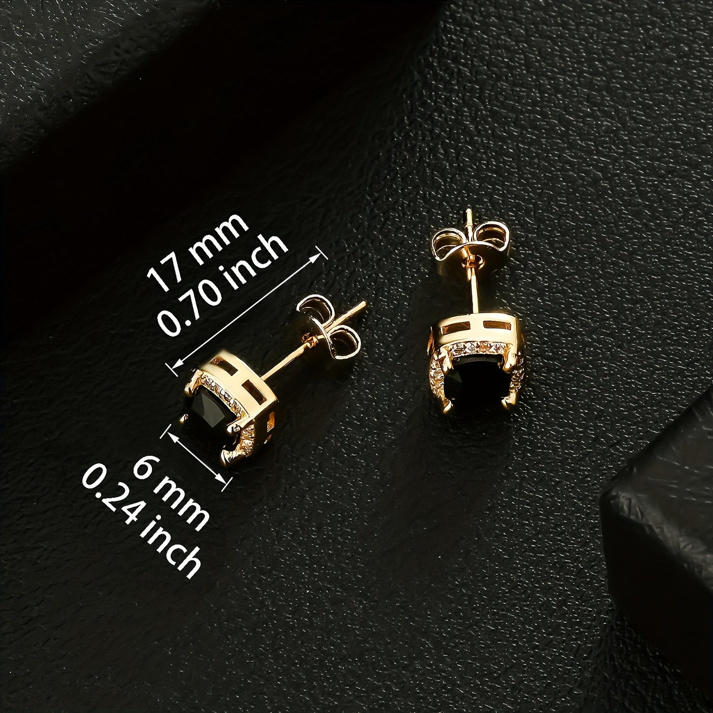 1 Paio di Orecchini a Spilla Quadra Eleganti ICEDCHICS, Zirconia Sintetica, Staffa in Acciaio Inossidabile, Base in Rame, Non Magnetici, Gioielli alla Moda per Uomini e Donne