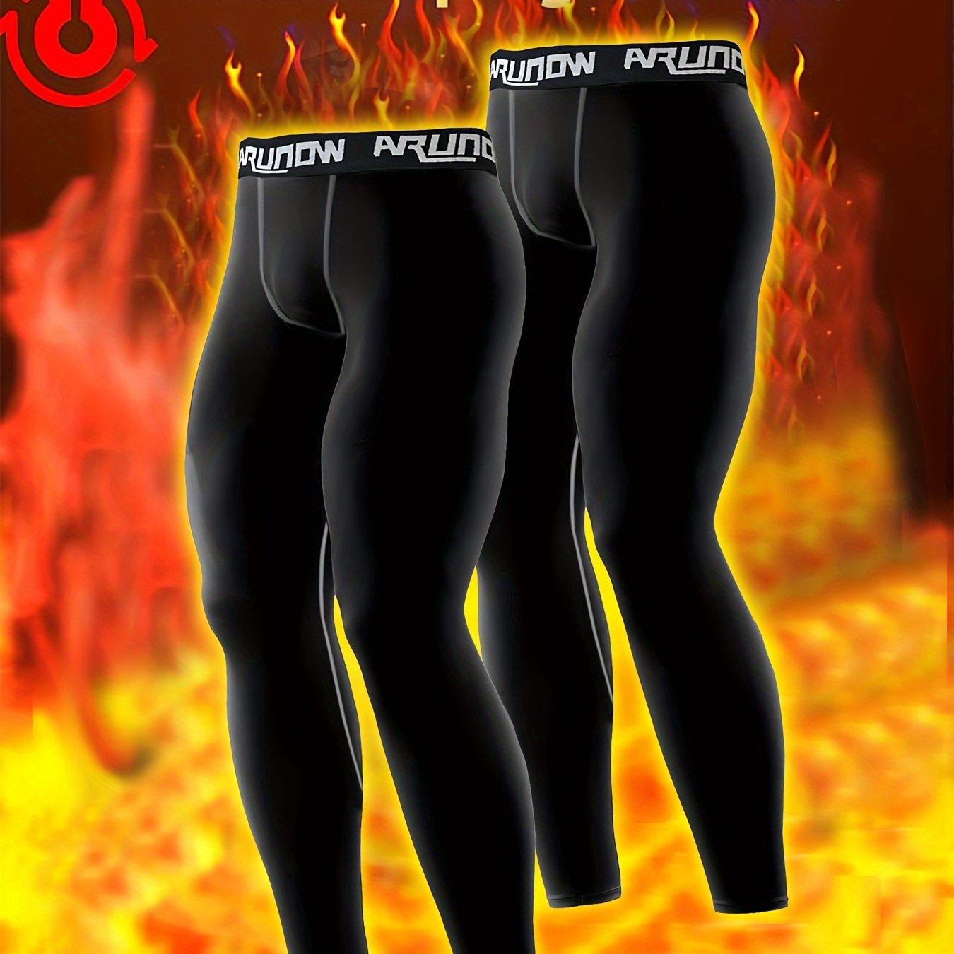 2 pezzi di leggings in pile per uomo, vita alta e elastica, pantaloni stretti, vestibilità slim per uomo, pantaloni lunghi caldi, pantaloni autunnali