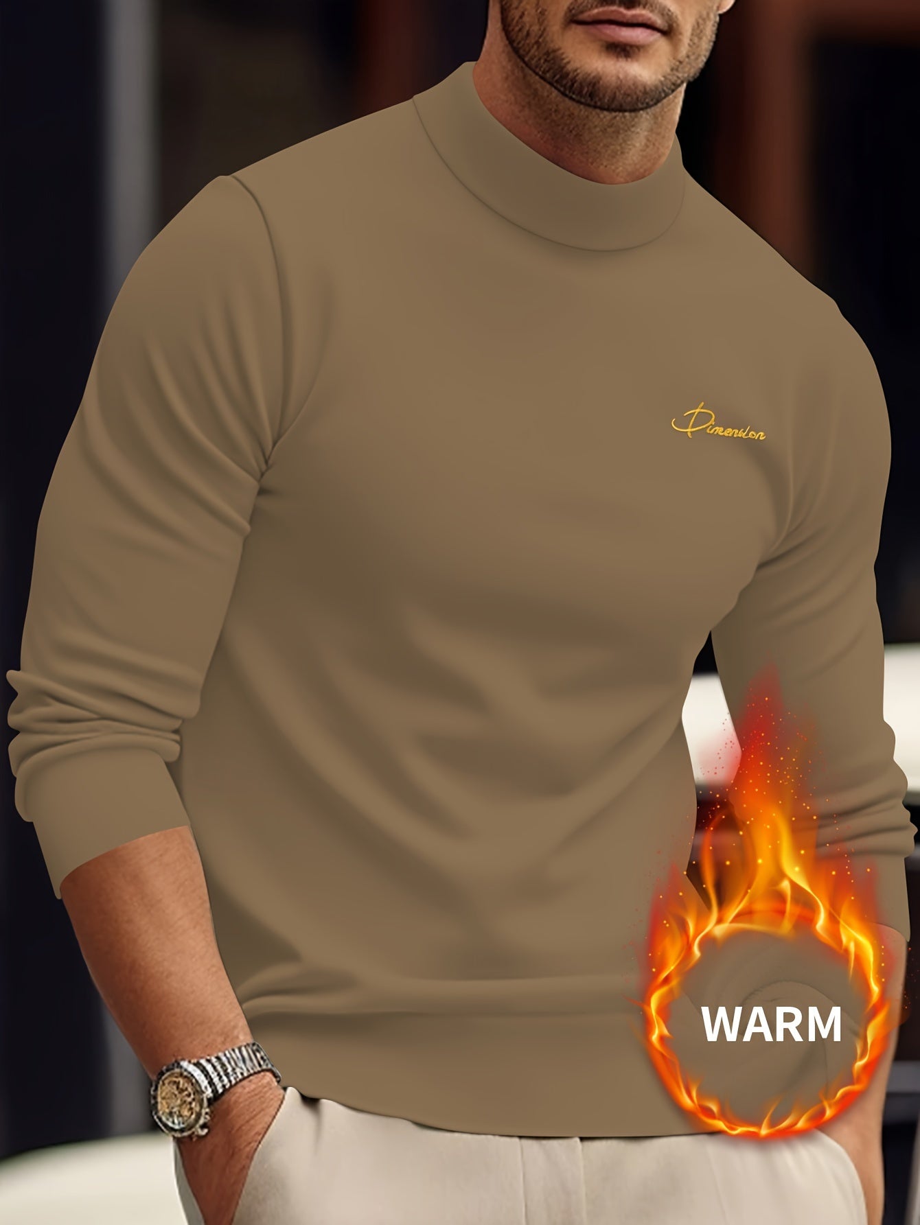 Z1012 Maglione Termico da Uomo a Maniche Lunghe con Scollo a Punta d'Arte - Maglia Invernale Calda e Resistente con Chiusura Frontale Intera con Zip, Collo Alto e Zip Integrale, Abbigliamento Lavabile in Lavatrice per Attività all'Aperto, Design con Zip F