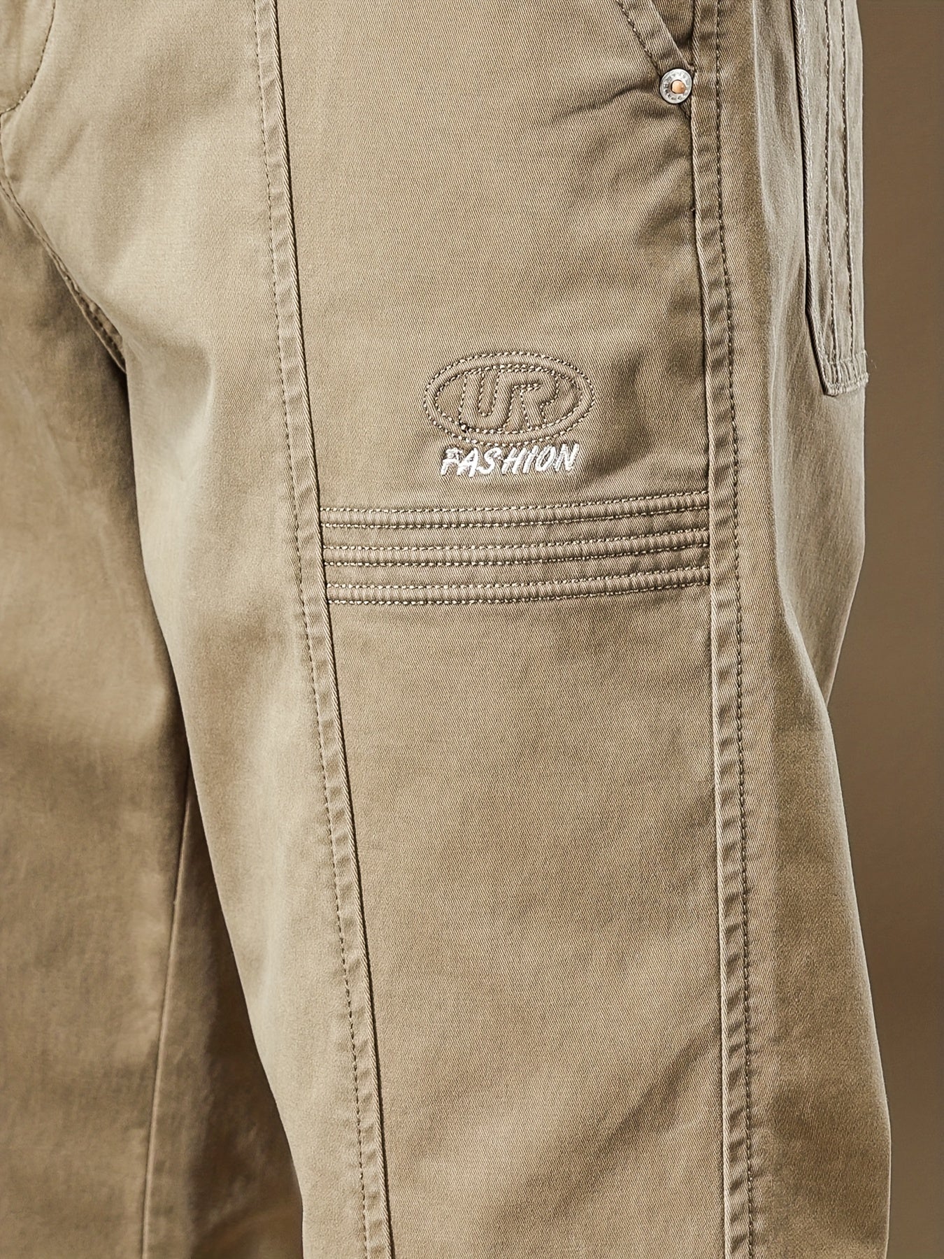 Pantaloni cargo casual da uomo - Vestibilità ampia, vita con coulisse, più tasche, beige, comfort per tutte le stagioni, perfetti per attività all'aperto, pantaloni da esterno | Pantaloni con vestibilità rilassata | Tasche funzionali