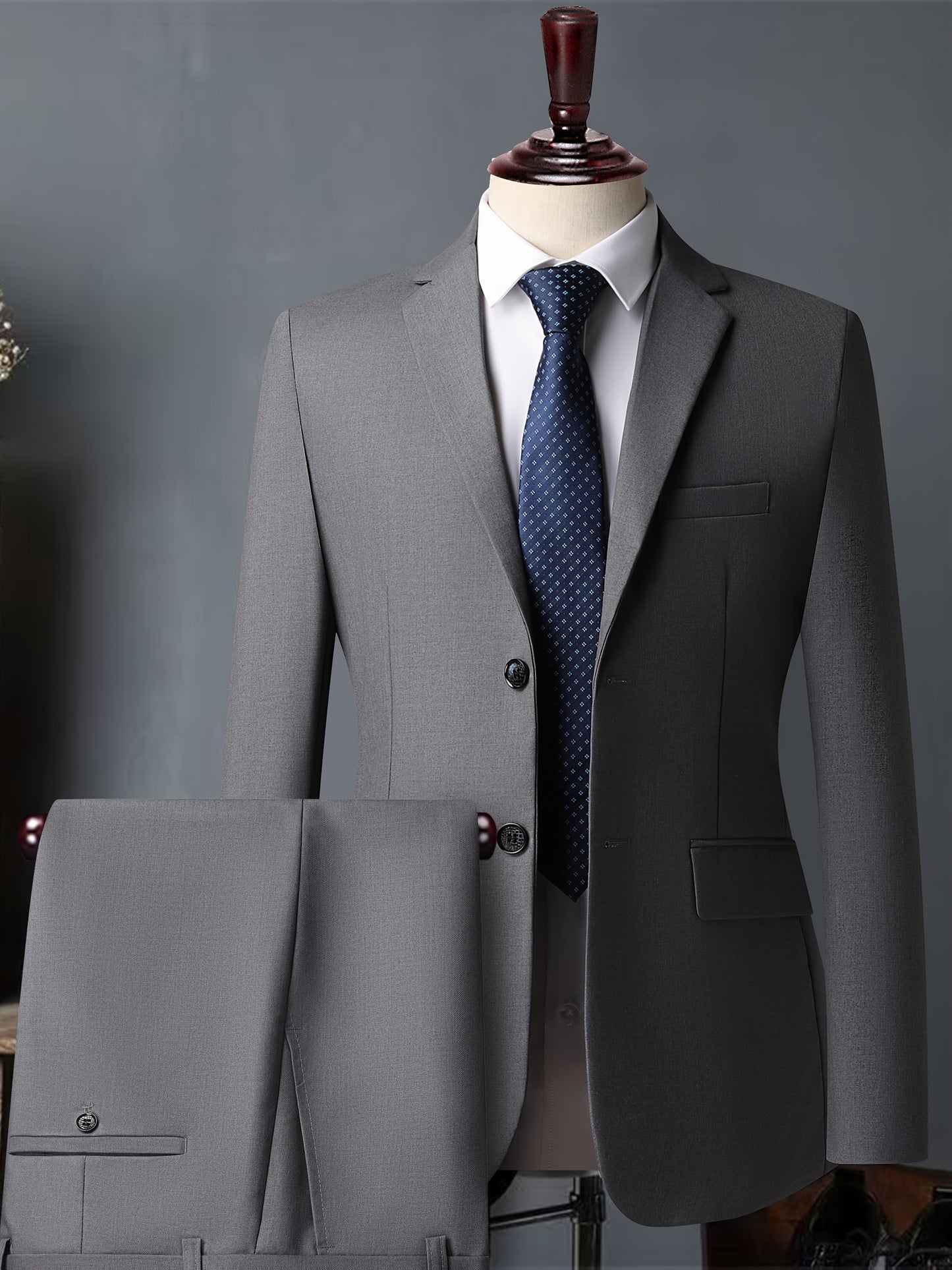 Abito da uomo bianco di alta gamma - Resistente alle rughe, adatto per ufficio e feste, taglio sottile con design doppiopetto, maniche lunghe, tessuto viscosa, perfetto per eventi formali, abbigliamento formale|Abito sottile|Tessuto viscosa