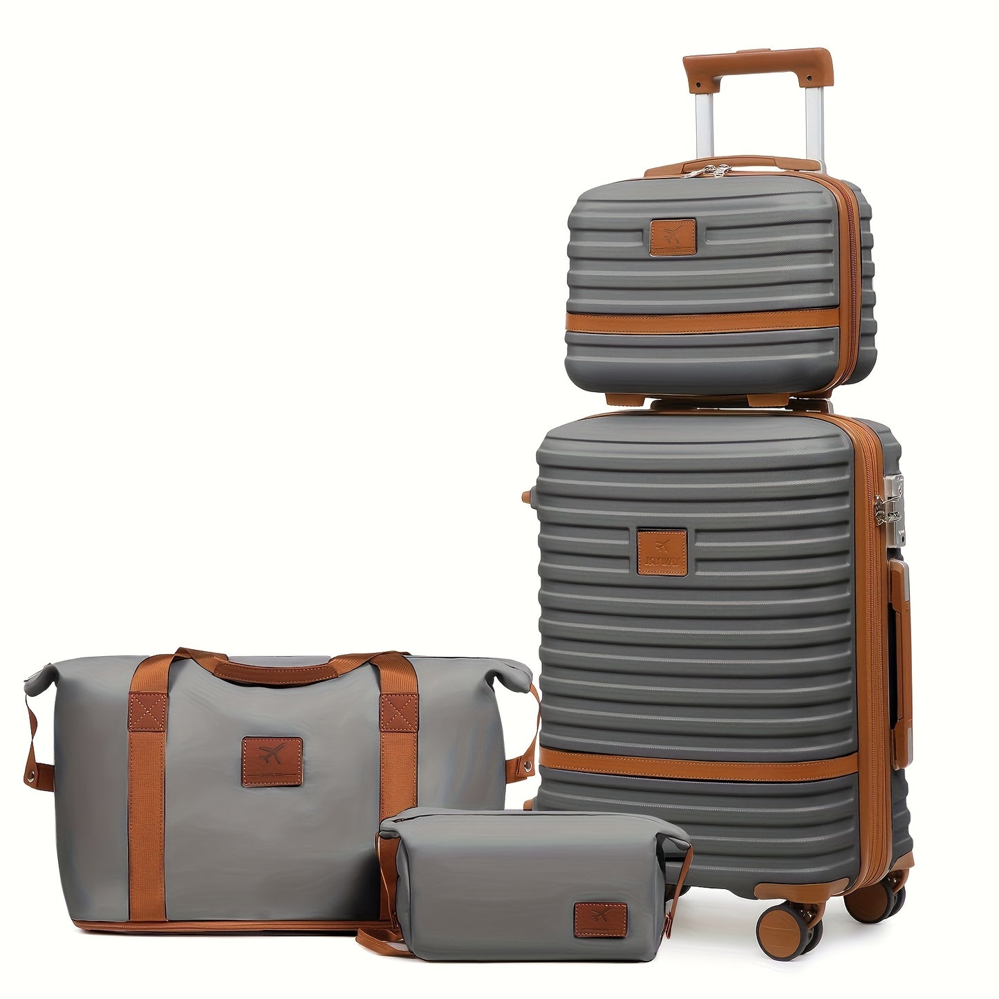 Set di bagagli da viaggio Joyway di tre pezzi, bagaglio a mano per cabineria aereo, bagaglio a mano portatile a guscio rigido da 13/20 pollici, borsa da viaggio con tasca grande e ruote universali + borsa da viaggio per la cura personale