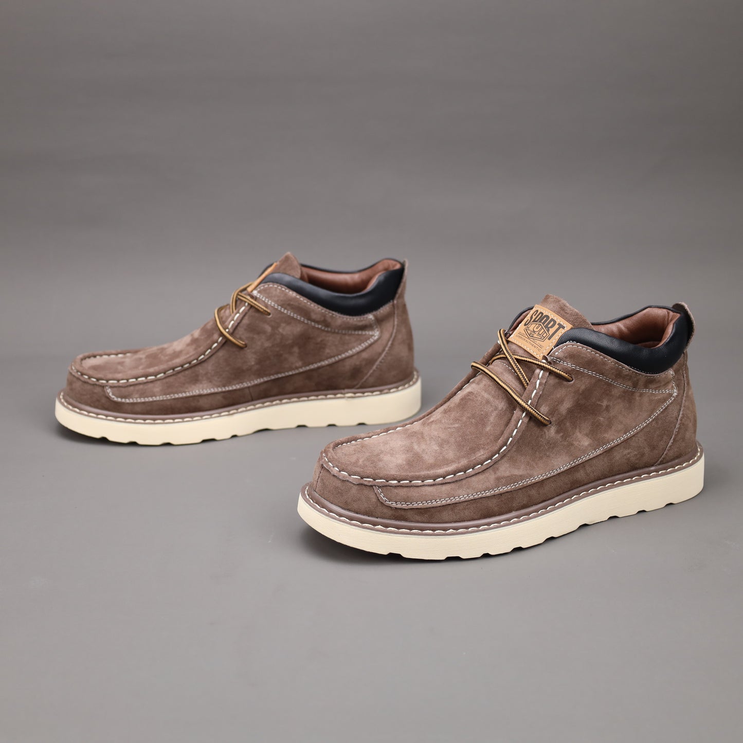 1Paio di Stivali Oxford Derby alla Moda da Uomo - Stivali Casual con Lacci e Seconda Pelle di Vero Pelle Sintetica, Fodera in Seta, Suola in Gomma per Tutte le Stagioni - Versatile per l'Abbigliamento Quotidiano, Feste e Stile Stradale