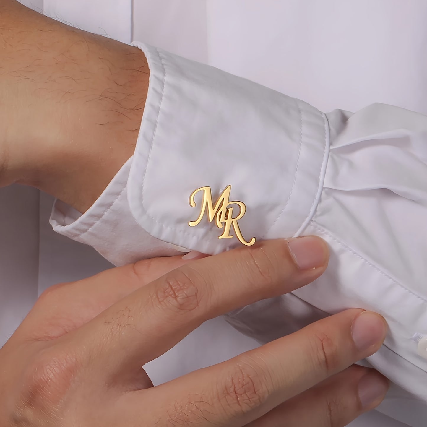 1 paio di fermagli da manica per uomo - Acciaio inossidabile 304 personalizzabile con iniziali "EB" - Elegante per abiti e camicie, regalo ideale per padre, marito, fidanzato, figlio, abbigliamento formale | Design elegante | Costruzione resistente, ferma