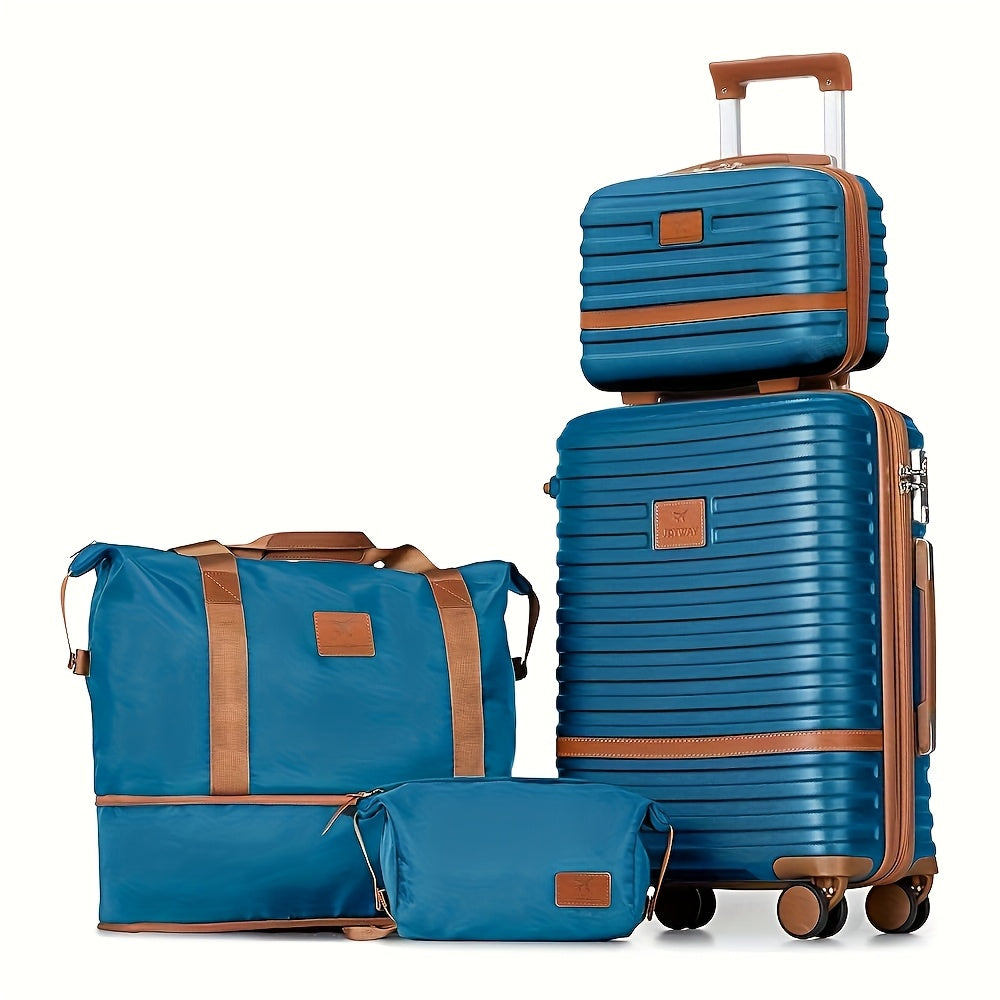 Set di bagagli da viaggio Joyway di tre pezzi, bagaglio a mano per cabineria aereo, bagaglio a mano portatile a guscio rigido da 13/20 pollici, borsa da viaggio con tasca grande e ruote universali + borsa da viaggio per la cura personale