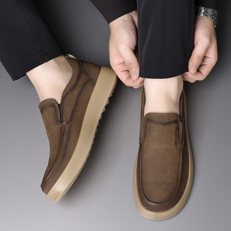 1 Paio di Scarpe da Uomo Slip-On Moccasins - Scarpe Casual Leggere con Suola Morbida e Punta Rotonda, Colorazione Marrone e Beige, Perfette per Abbigliamento Casual e Attività All'Aperto, Regalo Ideale per Uomini, Calzature Comode per Tutti i Giorni, Desi