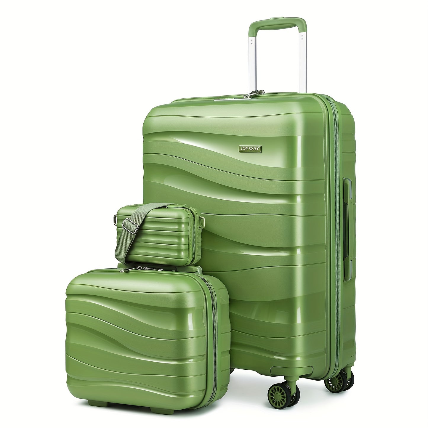 Valigia a mano Melalenia, Valigia leggera a mano, Valigia rigida espandibile in PP con ruote girevoli, Valigia da viaggio da 20" con serratura TSA (set da 3 pezzi)