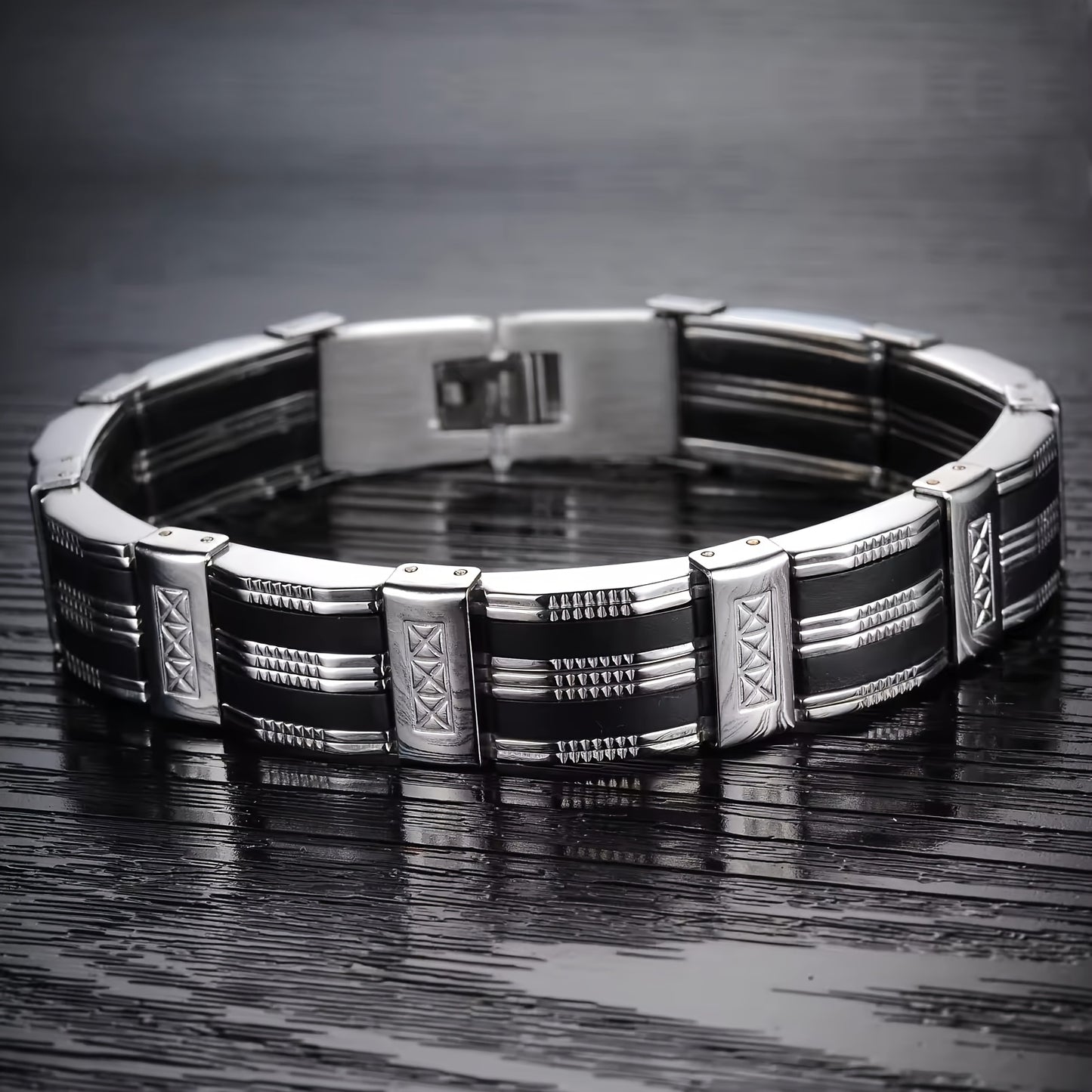 1pz Bracciale Uomo Grande e Alla Moda, in Acciaio Inossidabile Premium 304, Accessorio Elegante per Polso, Grazioso Complemento d'Abbigliamento Casuale o Formali