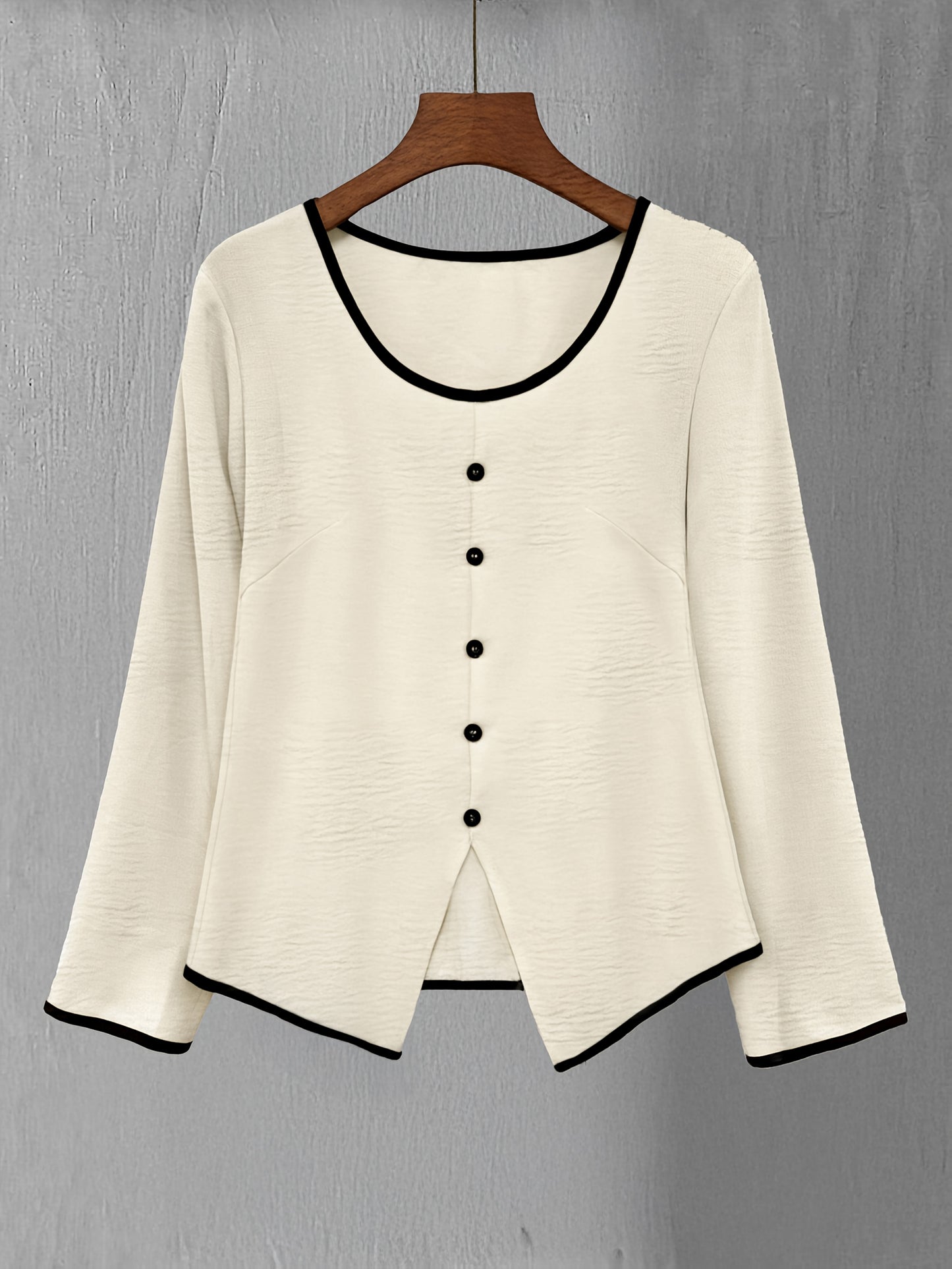 Set di pantaloni alla moda per donna, composto da top a maniche lunghe color block e pants casuali: un set elegante