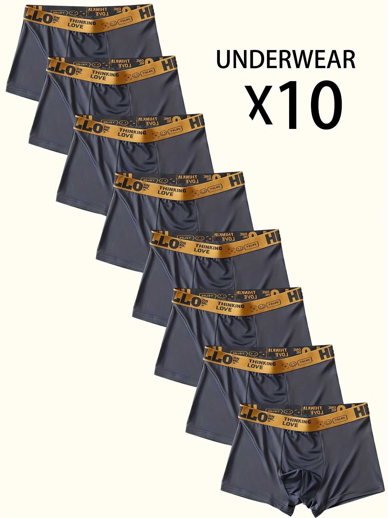 10pz "Ciao" Pantaloni Basso da Uomo Stampati - Alla Moda, Traspiranti, Comodi, Pantaloni Sportivi ad Alta Elasticità, Asciugatura Rapida