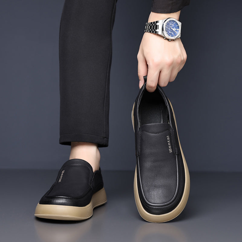 1 Paio di Scarpe da Uomo Slip-On Moccasins - Scarpe Casual Leggere con Suola Morbida e Punta Rotonda, Colorazione Marrone e Beige, Perfette per Abbigliamento Casual e Attività All'Aperto, Regalo Ideale per Uomini, Calzature Comode per Tutti i Giorni, Desi