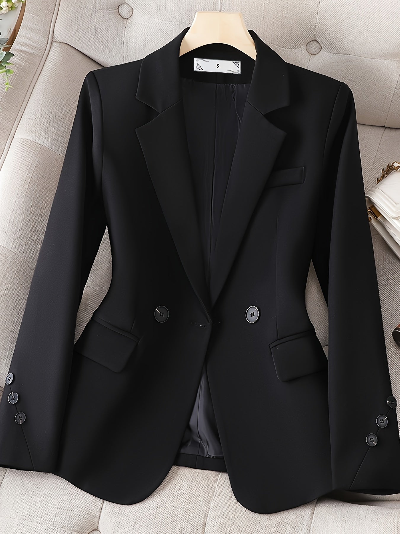 Women's Slim Fit Business Suit, Autumn and Winter Casual Style, Simple Professional Two-Piece Set for Spring and Fall