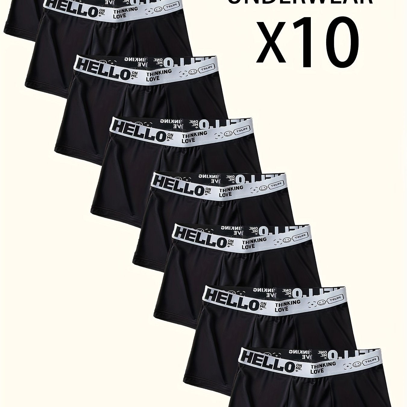 10pz "Ciao" Pantaloni Basso da Uomo Stampati - Alla Moda, Traspiranti, Comodi, Pantaloni Sportivi ad Alta Elasticità, Asciugatura Rapida