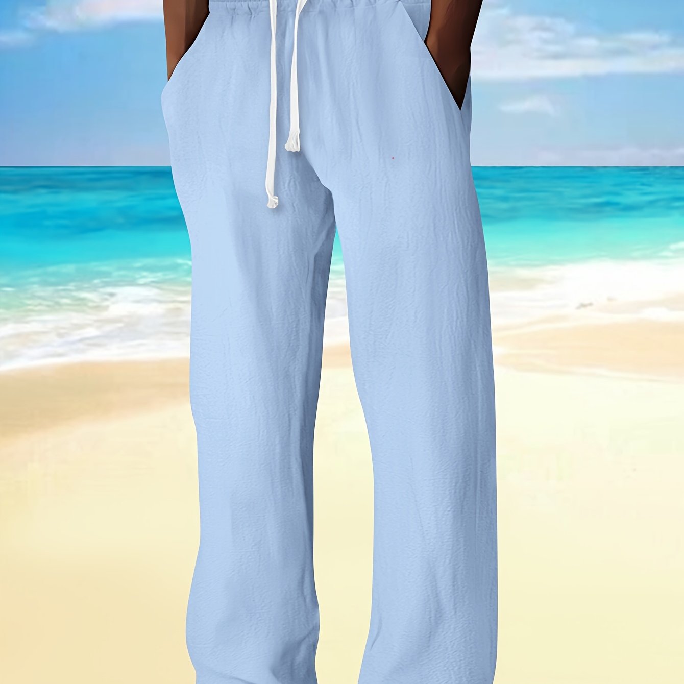 Uomo Pantaloni - Modelli a Gamba Dritta con Vita Regolabile, Senza Cintura per Look Casual e Semi-Formale - Leggeri e Traspiranti per Primavera/Autunno, Stile Rilassato, Costruzione Resistente