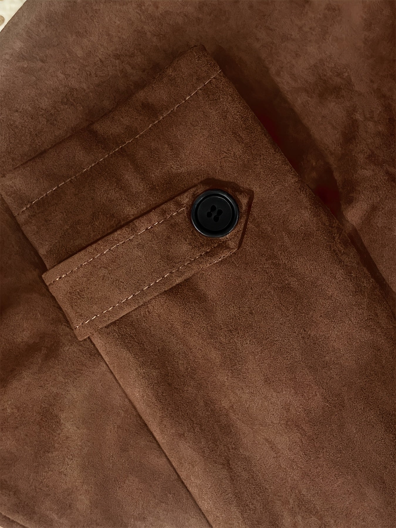 Women's Elegant Vintage Brown -Effect Coat - Classic Lapel Collar & Single-Button Closure, H-Line Silhouette, Machine Washable Winter Jacket for Office, Formal & Casual Attire - Durable All-Season Outerwear with Retro Style & Structured Fit - Timeless Wom