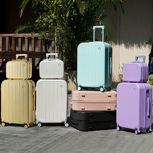Valigia da Viaggio pz: Set di 3 Pezzi con Ruote Girevoli, Valigie Eleganti in Verde Pratico per Viaggi, Include Valigie Premium da 14/20/28 Pollici