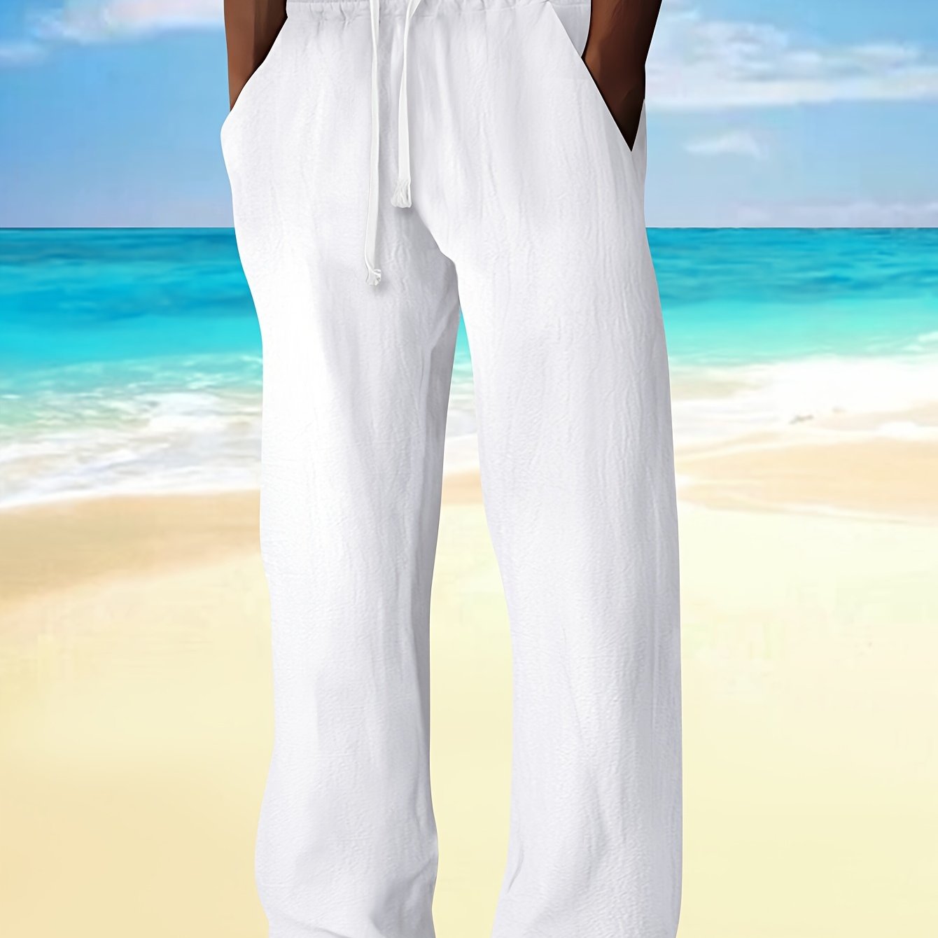 Uomo Pantaloni - Modelli a Gamba Dritta con Vita Regolabile, Senza Cintura per Look Casual e Semi-Formale - Leggeri e Traspiranti per Primavera/Autunno, Stile Rilassato, Costruzione Resistente