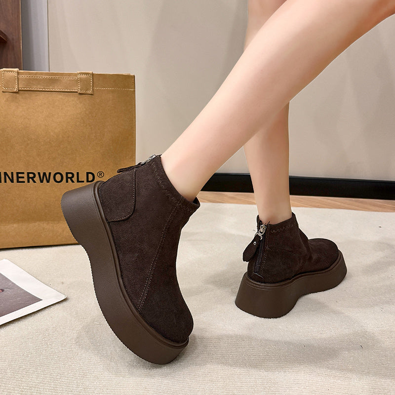 Stivali eleganti con zip posteriore, suola antiscivolo e fodera in peluche. Disponibili nei colori nero, marrone & 4 altre tonalità. Ideali per lavoro, party ed uso casuale. | Scarpe da donna alla moda