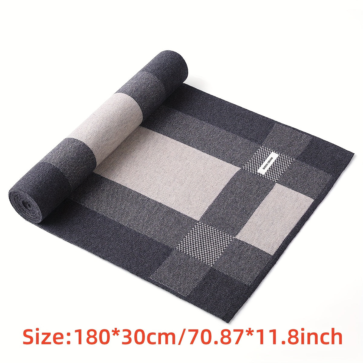 Sciarpa a Quadri Uomo in Tessuto Simil-Lana - Calda Cravatta Invernale, Elegante Regalo di Natale/Ringraziamento per Marito/Padre/Uomo d'Affari - Accessorio Formale Morbido (Lavaggio a Mano/Lavaggio a Secco) - Compatibile con Completi e Cravatte