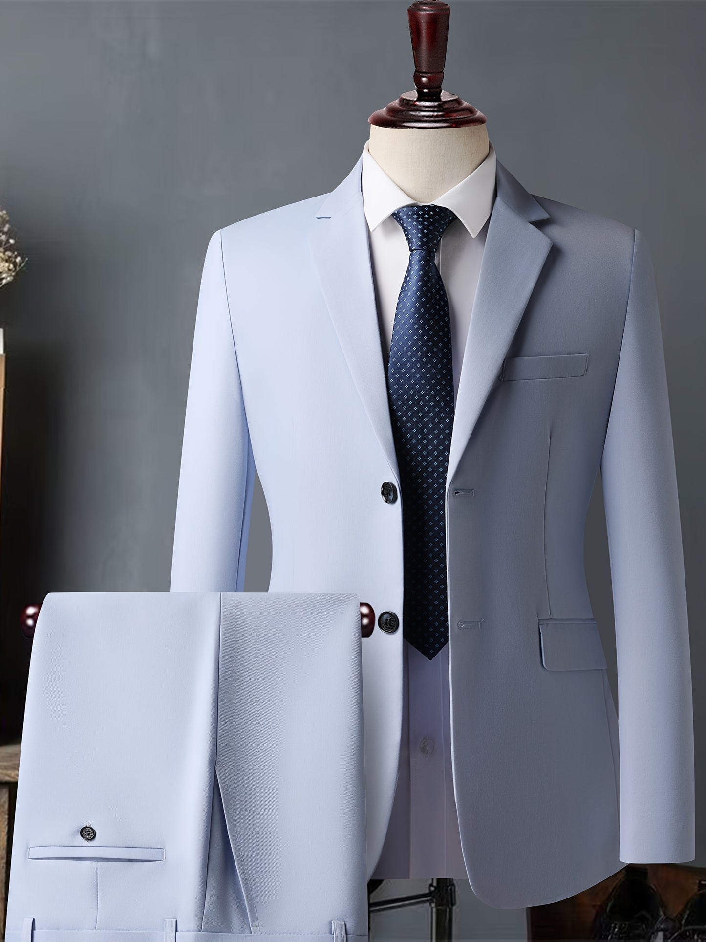 Abito da uomo bianco di alta gamma - Resistente alle rughe, adatto per ufficio e feste, taglio sottile con design doppiopetto, maniche lunghe, tessuto viscosa, perfetto per eventi formali, abbigliamento formale|Abito sottile|Tessuto viscosa
