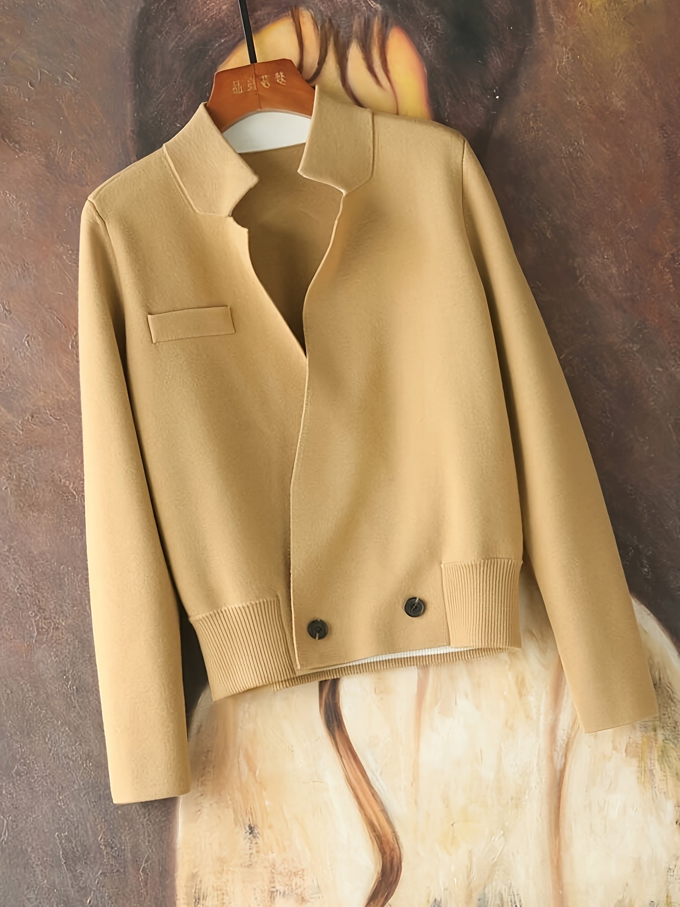 Abbigliamento da donna di alta gamma per l'autunno e l'inverno 2025, con un semplice e due pezzi set con un'atmosfera alla moda.