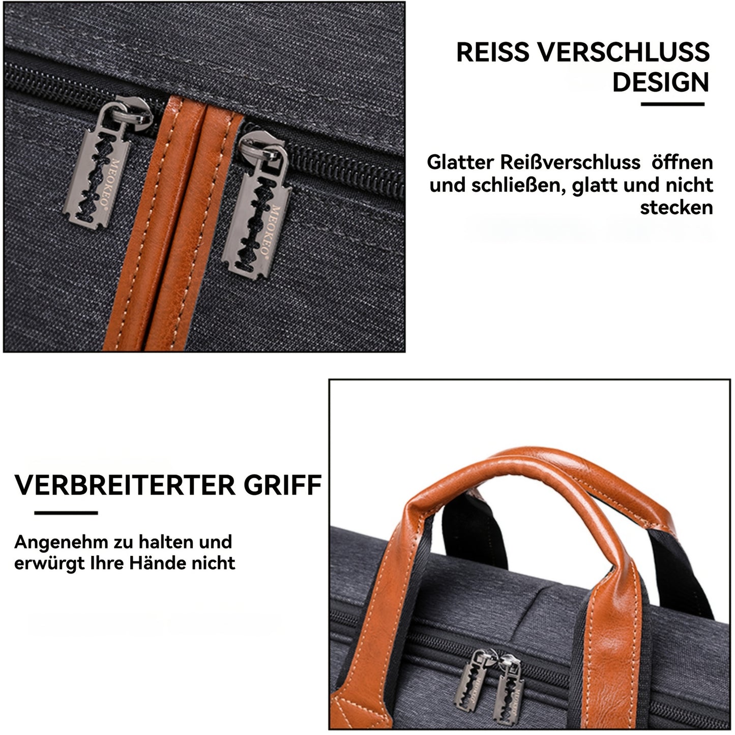 Valigia Grande & Custodia per Abiti - Bagaglio da Viaggio Business con Scomparto per Laptop, Tessuto Oxford Resistente, Valigetta Spaziosa con Maniglia o Tracolla per Professionisti (50x54x8cm, Nero) - Ideale per Viaggi Aerei ed Eventi Formali