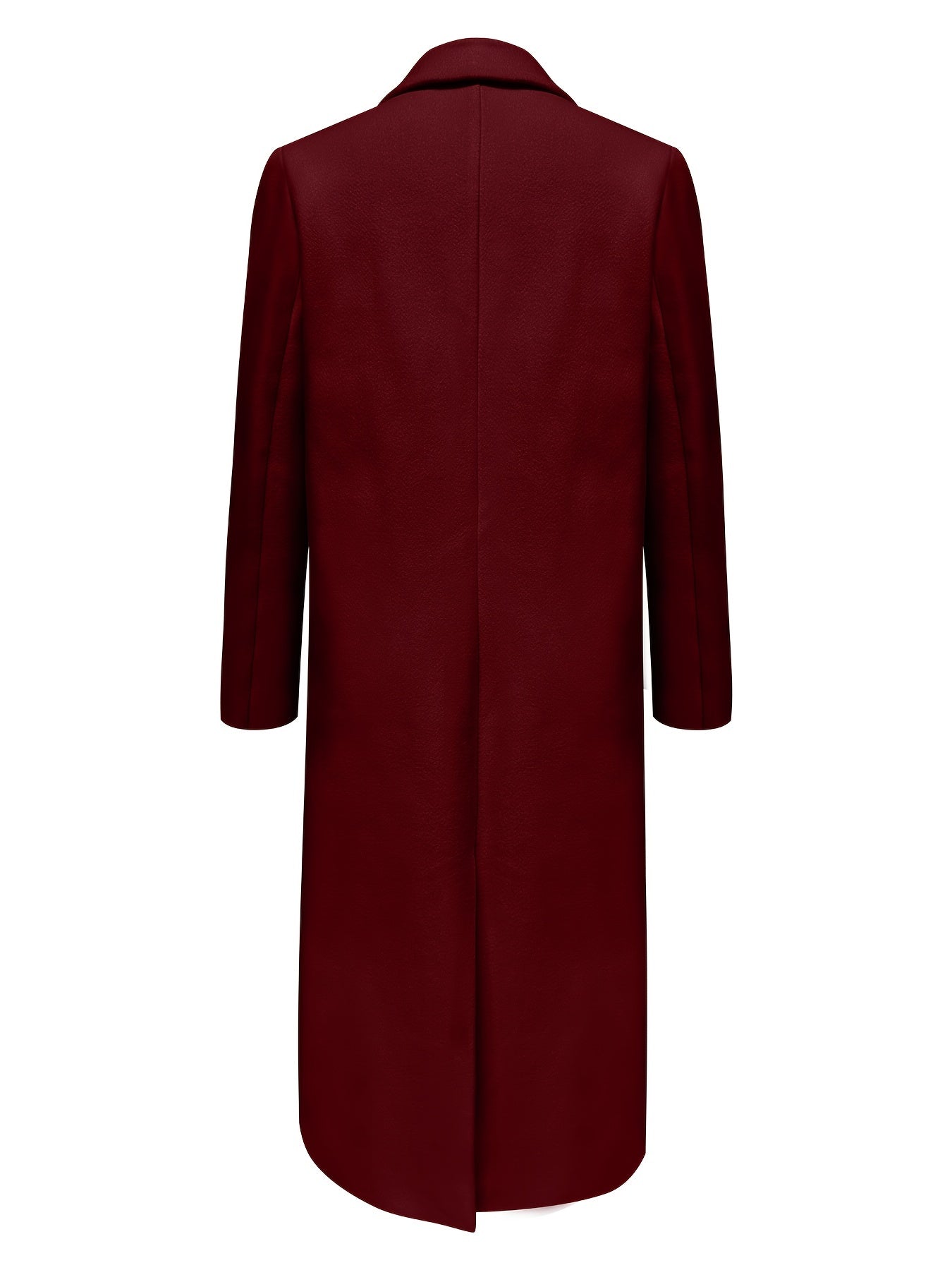 Double Breasted Lapel Overcoat, Elegant Long Sleeve Outwear For Fall & Winter, Women's Clothing