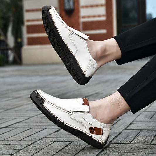 Scarpe da Uomo Taglie Forti Slip-On - Suola in Gomma Antiscivolo e Traspirante, Comode per Tutte le Stagioni, Design Minimalista per Guida e Abbigliamento Casual o Business