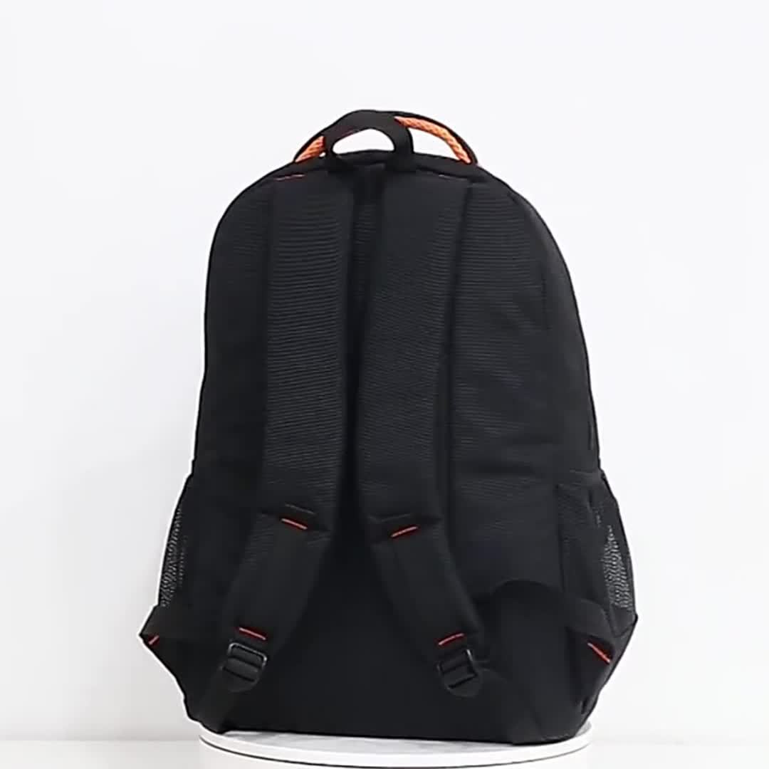 Zaino da Viaggio di Grande Capacità per Uomini - Nylon Resistente, Spallacci Regolabili, Borsa Multiscomparti per Affari e Scuola, Nero, Zaino da Viaggio