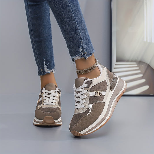 Scarpe da Ginnastica Donna Leggere e Stabili per Tutte le Condizioni Meteorologiche - Suola in PVC Ammortizzata Neutra con Battistrada Antiscivolo Marrone Feroce/Beige/Grigio Grigiastro Bianco, Adatte a Ogni Terreno ed Esterno o Corsa – Opzioni Colore: Br