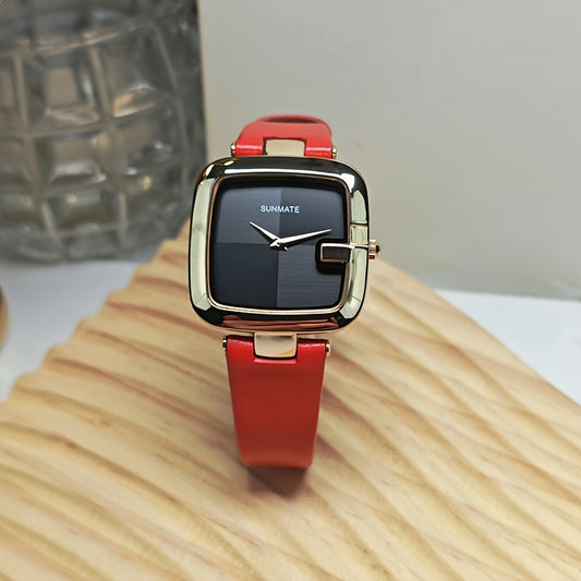 Orologio Quadrato a Quarzo per Donna, Stile Semplice e Individuale, Orologio di Lusso con Blocco di Colore