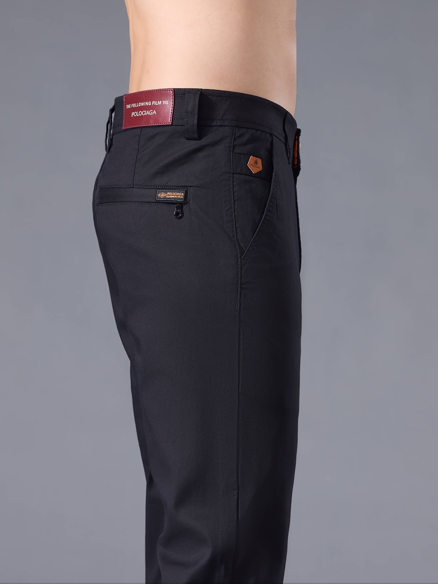Pantaloni Casual Slim-Fit da Uomo - Traspiranti per Tutte le Stagioni Lavabili in Lavatrice con Vita Classica, Nero Unito per un Abbigliamento Casual Versatile, Aspetto di Alta Gamma | Vestibilità Comoda