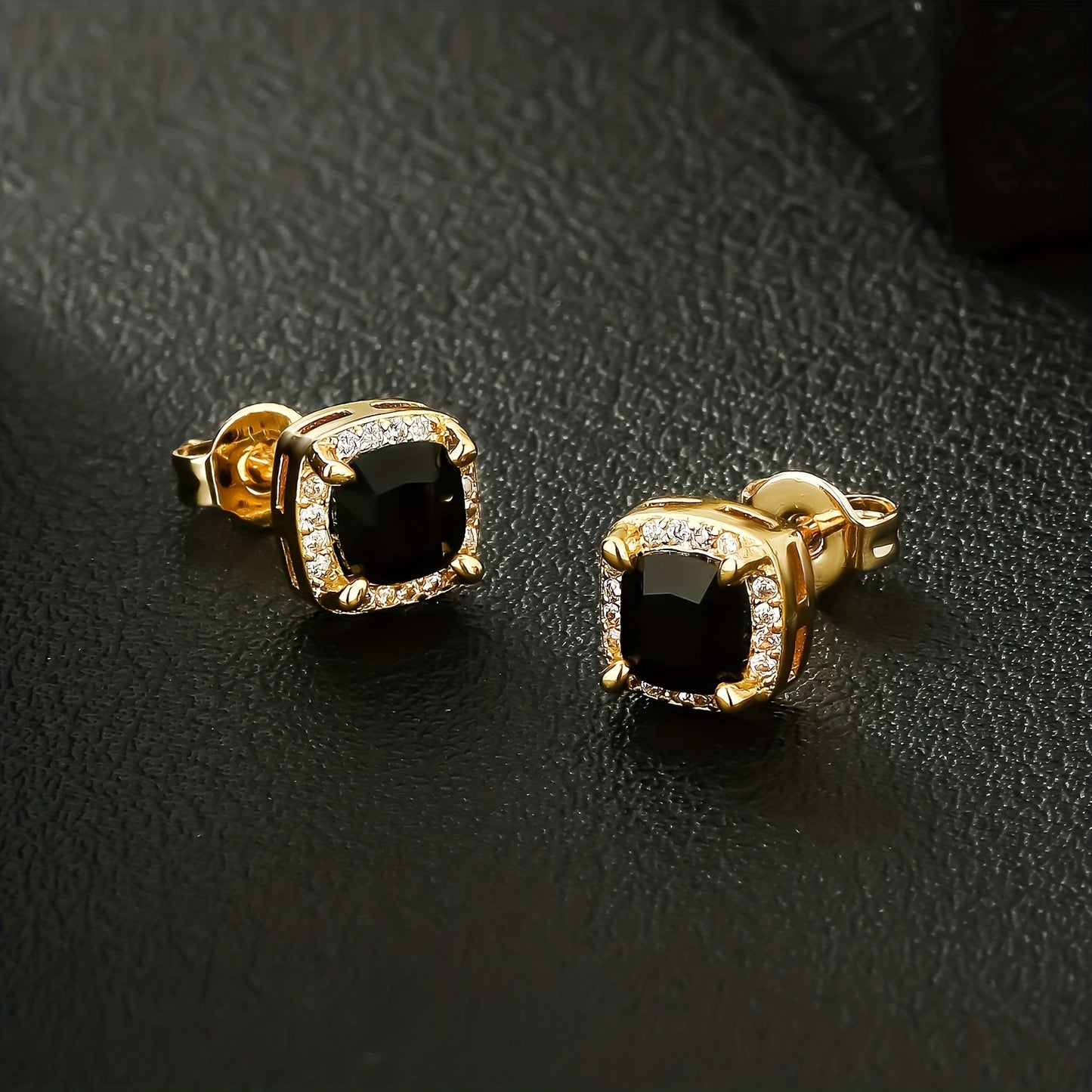1 Paio di Orecchini a Spilla Quadra Eleganti ICEDCHICS, Zirconia Sintetica, Staffa in Acciaio Inossidabile, Base in Rame, Non Magnetici, Gioielli alla Moda per Uomini e Donne