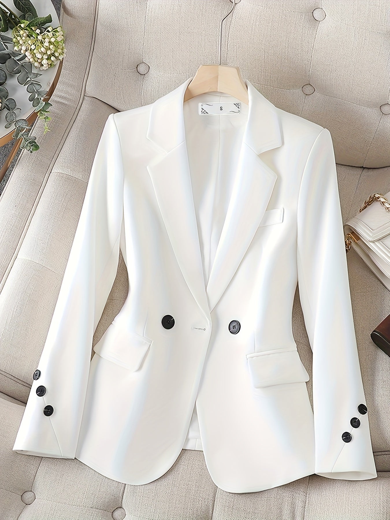 Women's Slim Fit Business Suit, Autumn and Winter Casual Style, Simple Professional Two-Piece Set for Spring and Fall