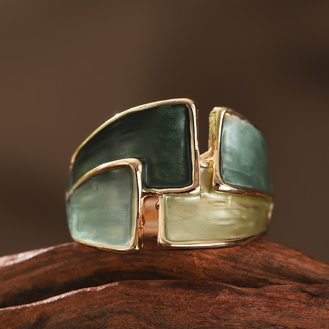 1 Anello in Lega di Zinco Smaltato Vintage, Gioielli Eleganti da Donna per Banchetto Francese