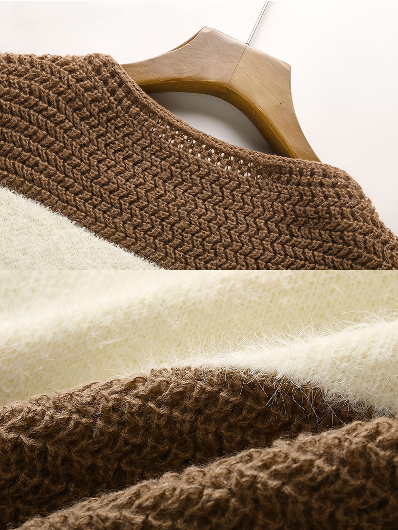 Set di maglione a righe e gonna nera per donna - Abbigliamento accogliente per autunno/inverno, dettaglio con cerniera, look casual chic, abbigliamento casual chic|Modello a righe|Chiusura con cerniera, set di maglione