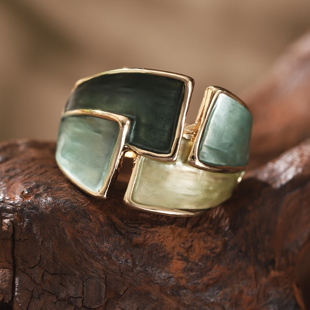 1 Anello in Lega di Zinco Smaltato Vintage, Gioielli Eleganti da Donna per Banchetto Francese