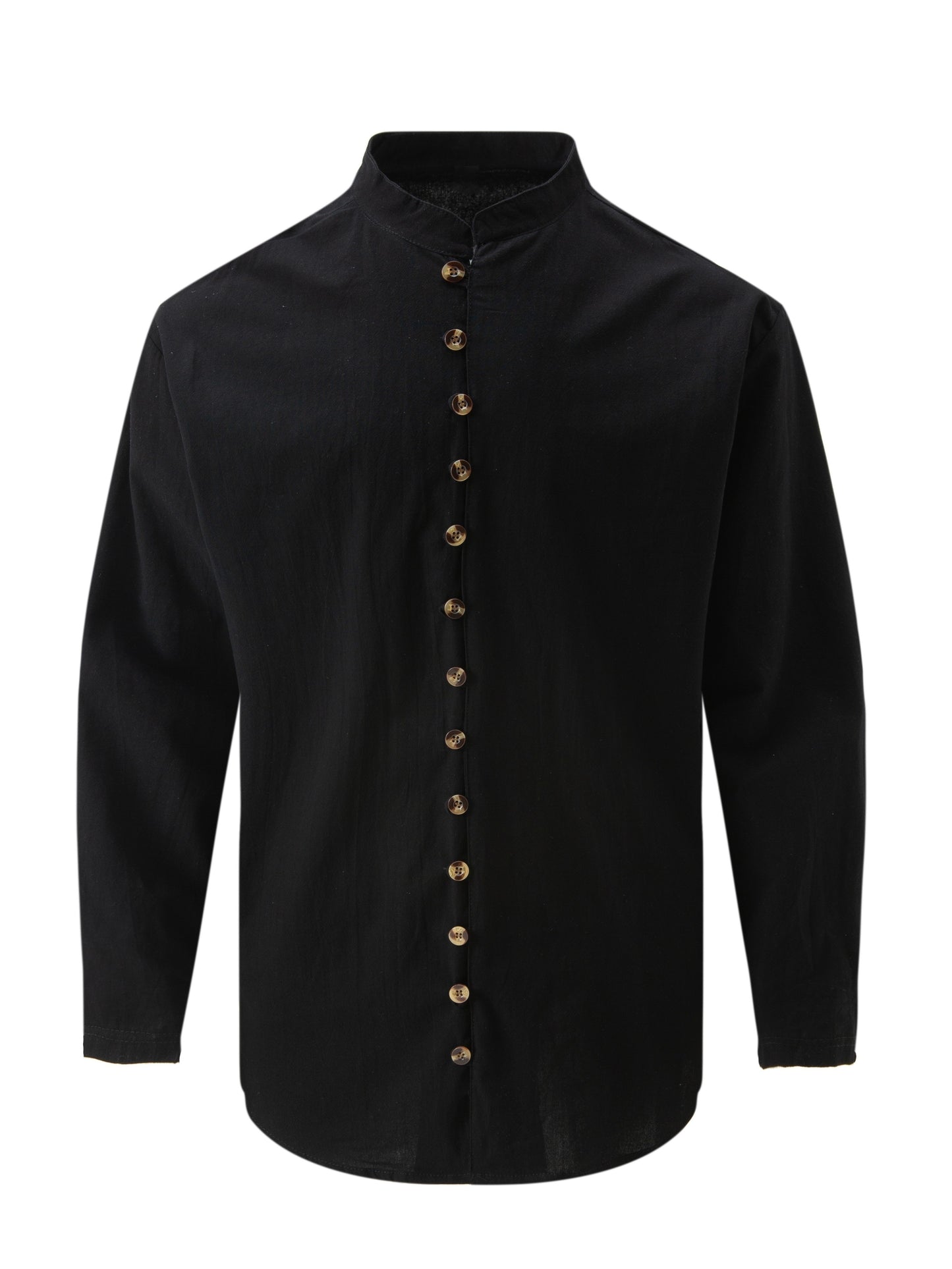 Maglietta Uomo Casual Retro a Maniche Lunghe con Collo Tondo e Bottoni, Regalo per Ramadan