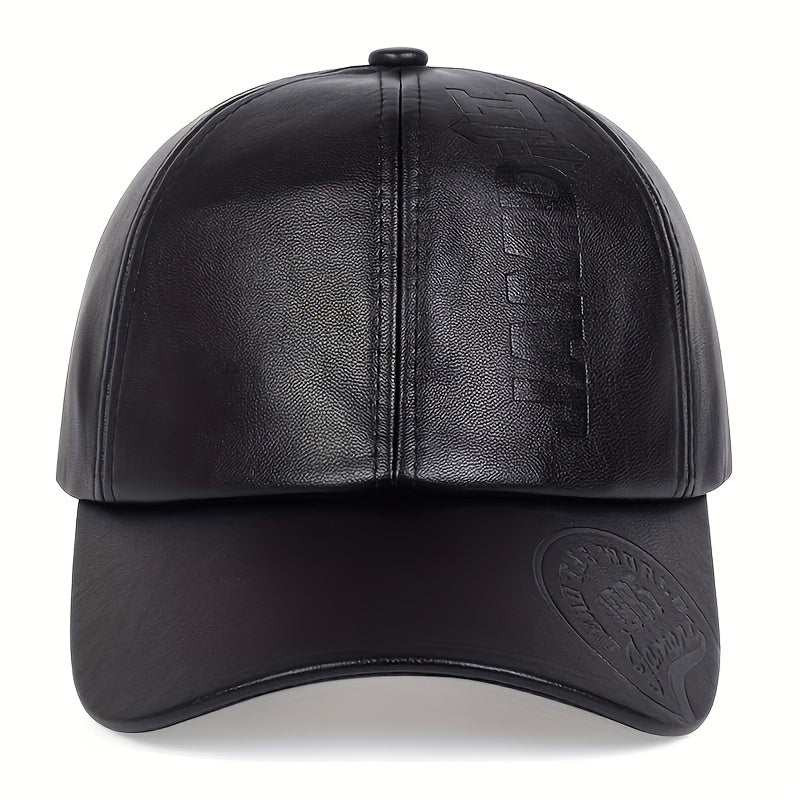 1 pz. Berretto da baseball in pelle PU da uomo regolabile traspirante cappello casual cappello da sole regalo di Natale